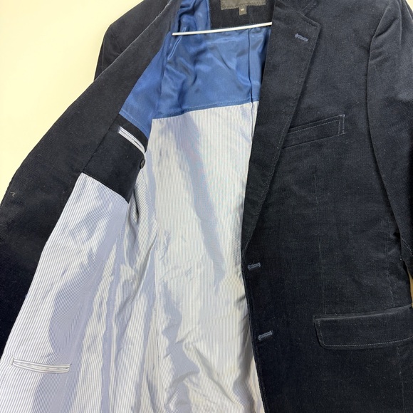 Banana Republic Blue Corduroy Blazer Men’s 38 Short Tailored Fit Sport Coat - Picture 6 of 7